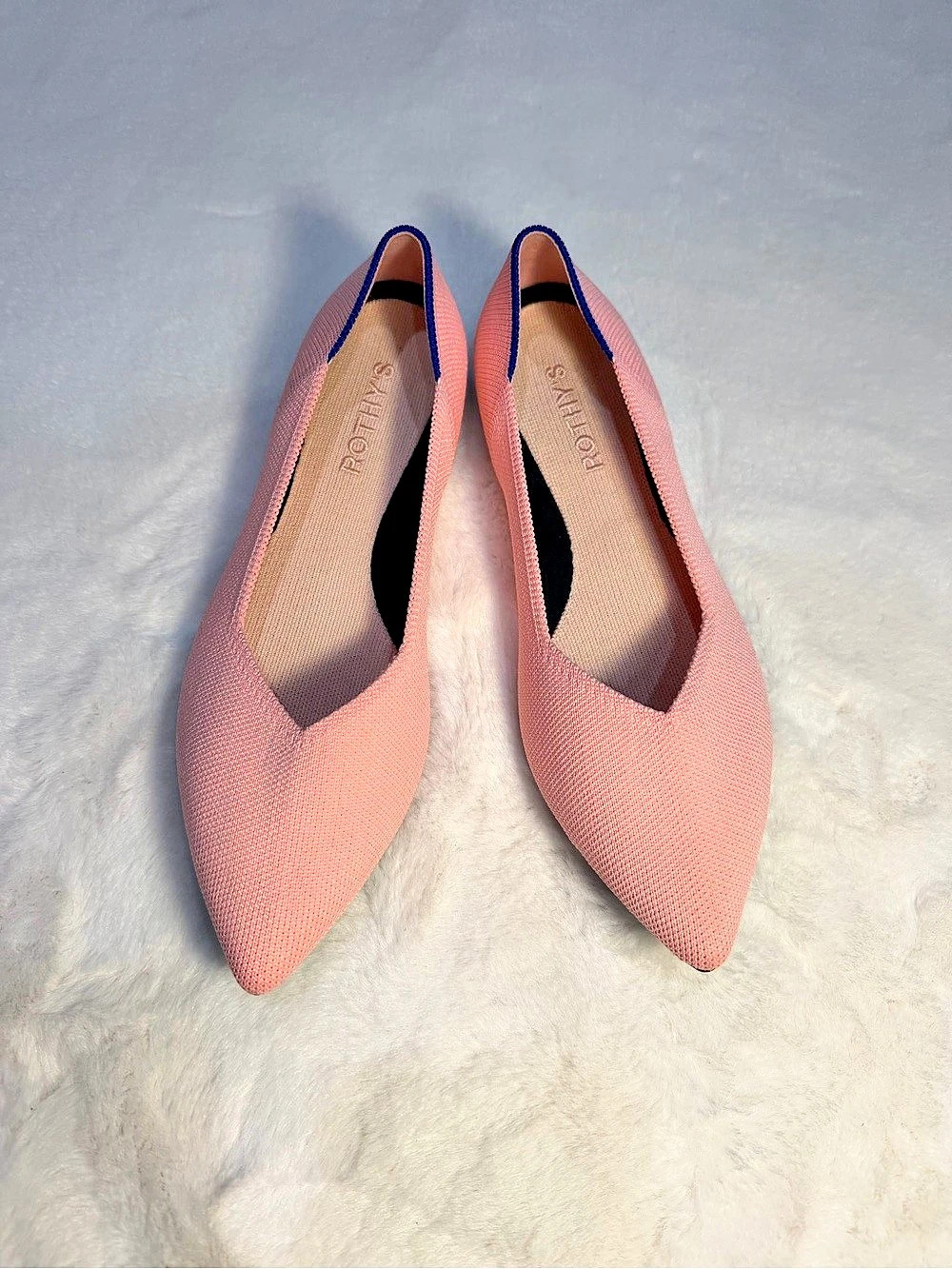 Rothy's The Point Pointed Toe Flats in Pink US 8 Like New